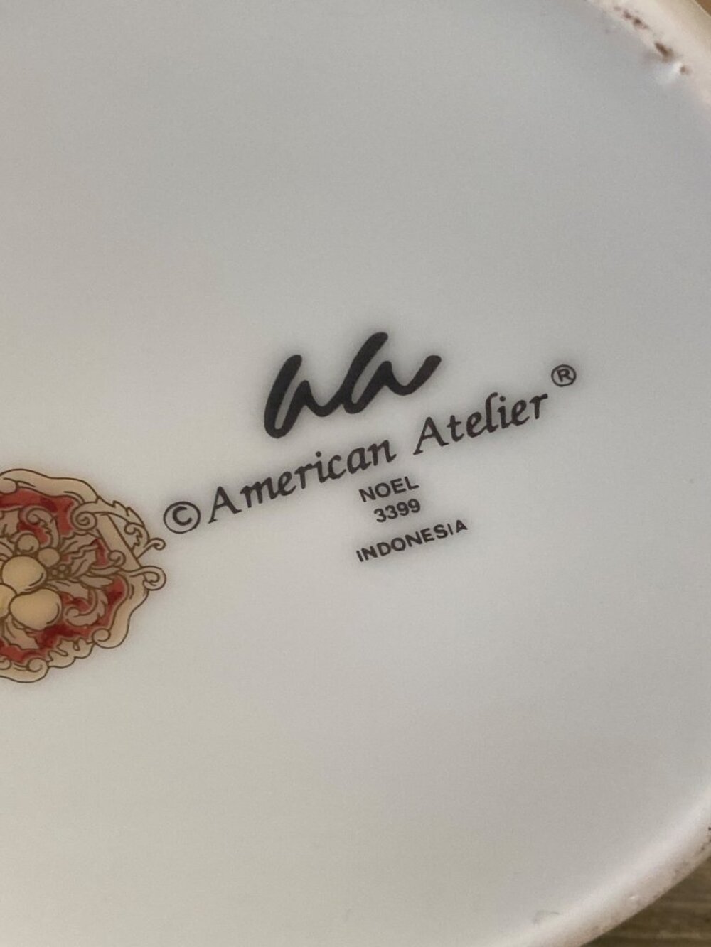 American Atelier Noel 3399 Christmas Teapot 5-Cup Porcelain Gold Trim - No Box - Picture 12 of 13
